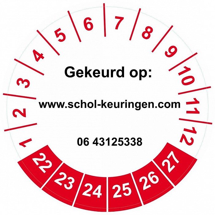 Keuring sticker schol keuringen